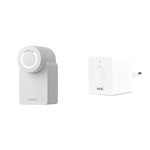 Nuki Combo 3.0 (Smart Lock y Bridge), cerradura electrónica de puerta, Bluetooth, cerradura inteligente WiFi, fácil de instalar, Amazon Alexa, Apple HomeKit, Google Home, Nuki Smart Home