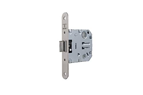 Tesa Assa Abloy - Cerradura de doble cerrojo para alto tráfico, 2004U, Frente Redondeado, Niquelado