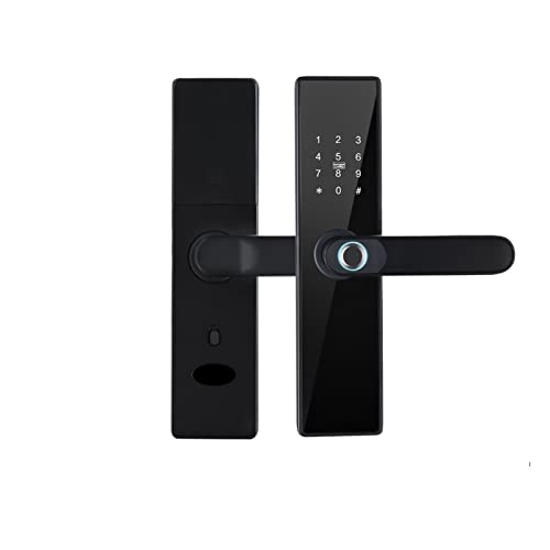 Huella digital Smart Lock Tuya Wifi App Desbloqueo Cerraduras de puerta con llave Tarjeta inteligente Combinación Cerradura digital electrónica ( Color : 20-235(6072) , Size : Black )