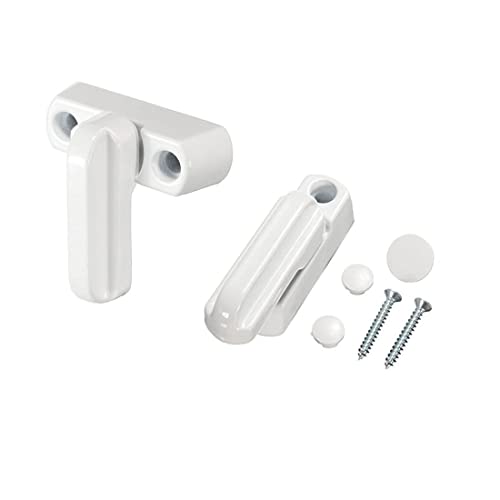 Teegxddy 2 PCS cierre seguridad ventanas abatibles cerradura de seguridad de ventana blanca seguridad lock manija Seguridad para Ventana Cerradura