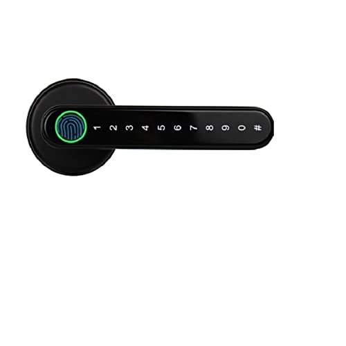 Cerradura Bluetooth TTLOCK Cerradura de puerta de casa inteligente Alexa Google home Cerradura de huella digital biométrica Cerradura de manija eléctrica Puerta de madera (Color : Kit1 lock only)