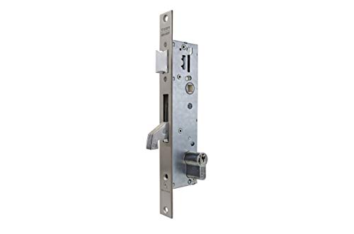 Tesa Assa Abloy 2240BE253NI Cerradura Monopunto De Caja Estrecha De Palanca Basculante Gancho Reforzado Para Perfiles Metálicos Inoxidable Entrada 25 mm 2240BE