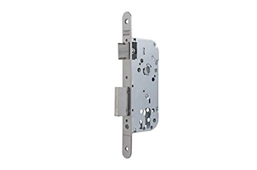 Tesa Assa Abloy 413058RAI Cerradura de embutir para puertas de madera Sin Cilindro Inoxidable Entrada 50 mm / Frente Redondo 130