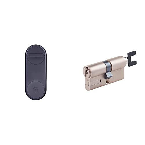 Yale 05/101200/MB Linus Smart Lock Cerradura inteligente motorizada, Negro Mate + 05/501000/SN - Cilindro Modular para Linus Smart Lock