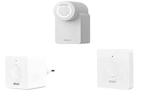 Nuki Smart Lock 3.0, Cerradura Inteligente para la Puerta de casa sin conversión + Abrepuertas automático + Cerradura electrónica