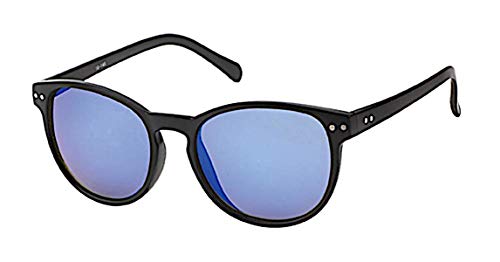 Chic-Net Gafas de sol Panto 400 espejo UV colorido puente ojo de la cerradura delgadas cuatro puntos azules