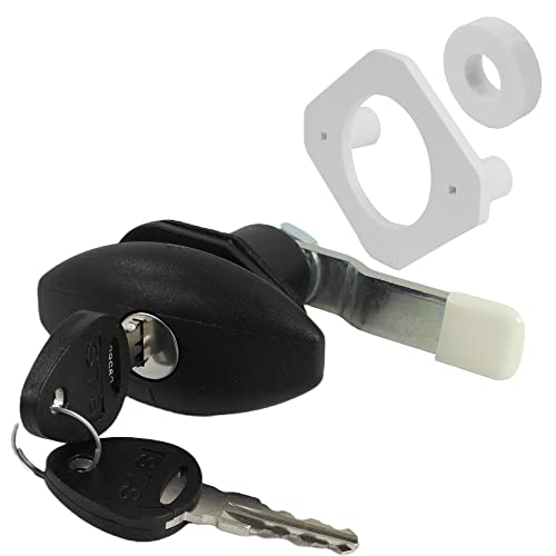 STS Push Lock Ellipse - Cerradura con solapa para autocaravana, barco, color negro