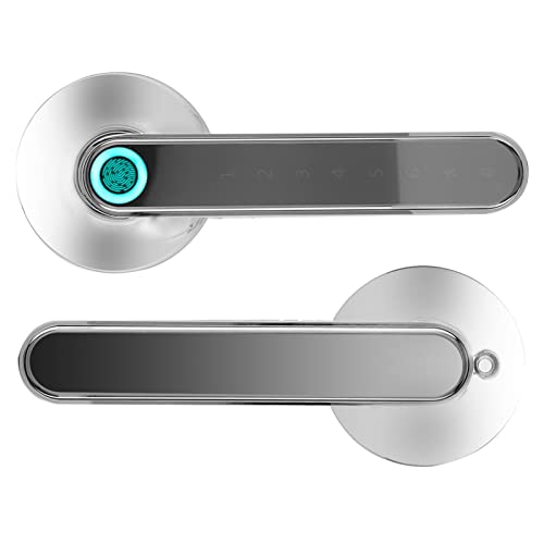 Cerraduras Inteligentes Bluetooth para Puerta Delantera Manija Bloqueo ContraseñA De Huella Dactilar BioméTrica Barra De Entrada Sin Llave De La AplicacióN(white)