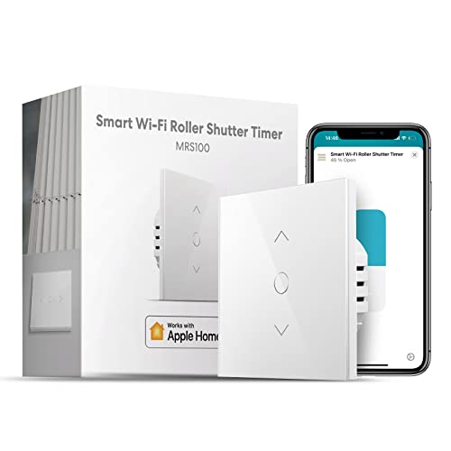 Meross Interruptor de Cortina Alexa, Interruptor de Persianas LED Inteligentes WiFi, Compatible con Apple HomeKit Siri, Alexa y Google Assistant, Necesita Cable Neutro, Upgrade Versión