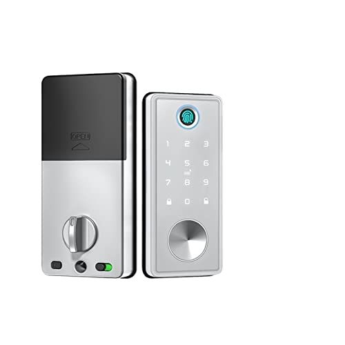 Cerraduras inteligentes para puerta delantera Alexa WiFi TTlock App biométrica huella digital sin llave teclado cerradura de puerta con puerta de enlace (color: Ttlock app-01)