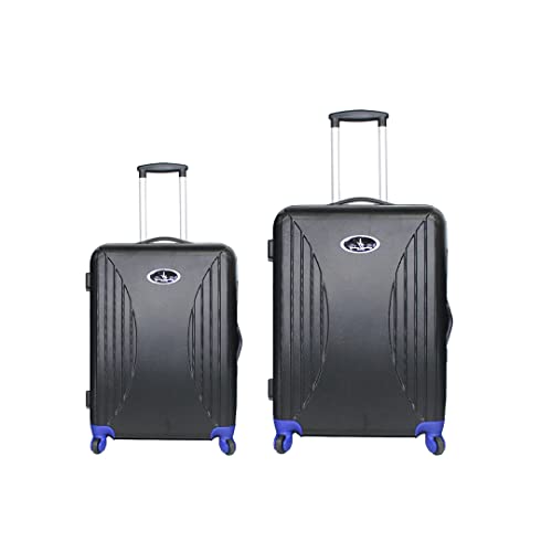 Vivien Kondor Travel Smart - Maleta de equipaje (2 unidades, tamaño mediano y grande), con bloqueo TSA y báscula de peso, Black, Medium + Large Suitcase, Juego de equipaje