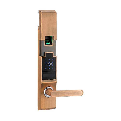 cerradura de la puerta de huellas dactilares Dígitos de la huella digital cerradura de puerta de entrada sin llave inteligente antirrobo de bloqueo for la seguridad casera con lector de RFID seguro, i
