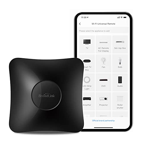 BroadLink RM4 pro IR y RF Mando a distancia universal, Mando a distancia WiFi para el hogar inteligente y dispositivos de entretenimiento - Para TV, STB, AC, motor de cortina - Compatible con Alexa