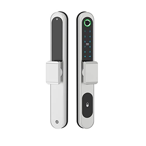 Inalámbrico Tuya inteligente Bluetooth casa apartamento sin llave seguridad huella digital contraseña cerradura de puerta con lector de tarjetas NFC (Color : 4585 black)