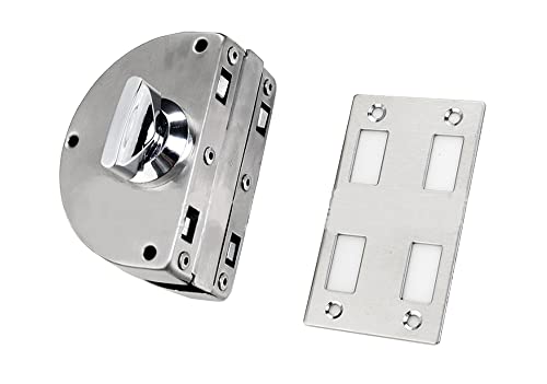 Cerradura de puerta de cristal, para el hogar, la oficina, para puerta individual, se adapta a vidrio de 1/2 pulgadas, 10 mm -12 mm, doble perno oscilante, cerradura de puerta de cristal con 3 llaves