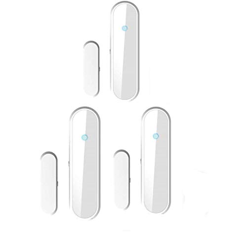 El detector de sensor de imán de puerta de ventana inteligente funciona con Alexa Google Home para el sistema de alarma de seguridad antirrobo(con batería) (3 Packs)