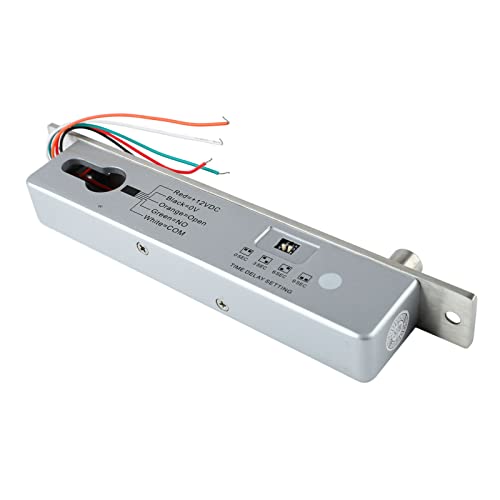 Cerradura de Cerrojo Eléctrico, Cerrojo de Mortaja Eléctrico de Acero Inoxidable de Apariencia Exquisita para Puerta de Metal (Lengüeta redonda de desbloqueo de alimentación)