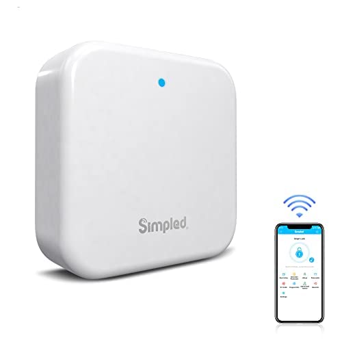 Simpled Puerta de enlace WiFi para control remoto de cerraduras de puerta inteligentes, Hub compatible con Alexa Voice Control, Google Home - TTLock Bridging Hub