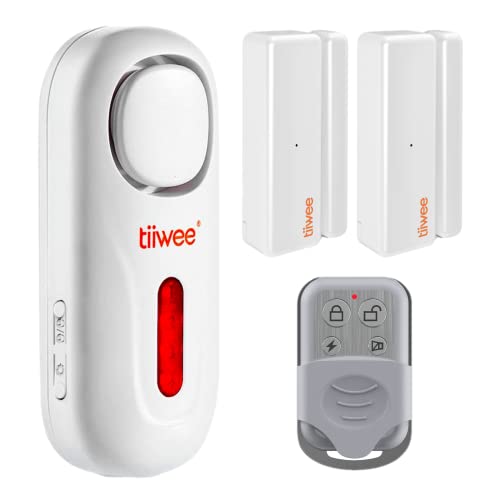 tiiwee A1 Alarma para Casa - 1 Sirena 120 dB - 2 Sensores de Ventanas y Puertas - 1 Control Remoto
