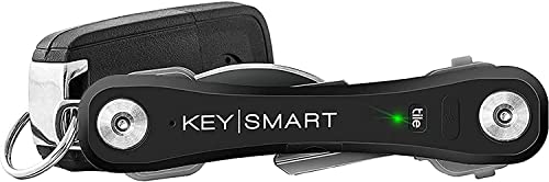 KeySmart Pro - Llavero Compacto con Linterna LED y Tecnología Smart Tile. Rastrea Tus Llaves y teléfono extraviado con Bluetooth (hasta 10 Llaves, Negra)