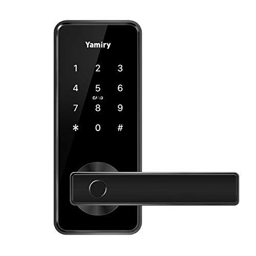 Yamiry Smart Bluetooth Biométrico Control WiFi Tarjeta Alexa Código Pantalla táctil Teclado Entrada sin llave Cerradura de puerta segura para Apartamento, Garaje, Casa Oficina Hotel