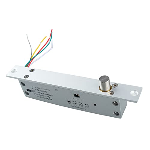 Cerradura de Perno Eléctrico de 5 Líneas de 12 V CC, Cerradura de Puerta de Perno de Caída de Cerrojo Estrecho con Pantalla LED de Retardo de Tiempo para Control de Acceso de (Bloqueo de apagado)