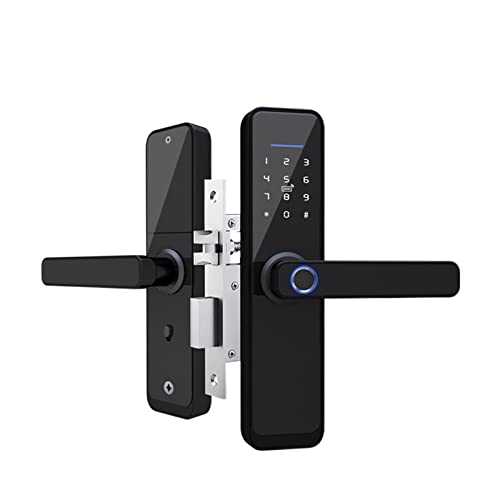 Cerradura de puerta electrónica inteligente Tuya Zigbee, Control de voz de Alexa, llave de contraseña de huella dactilar, desbloqueo de tarjeta IC for apartamento de Hotel (Color : 4585 Dual 240mm,