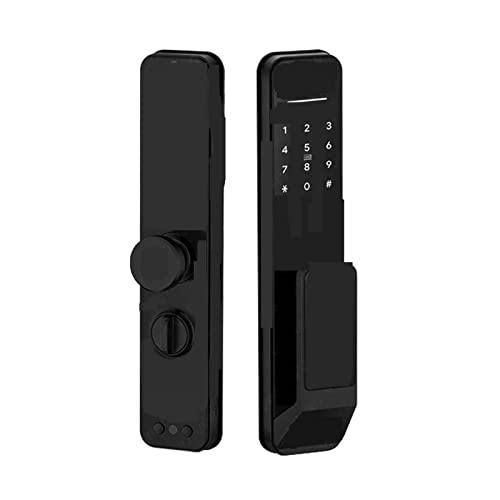 Compatible for puertas de tipo Compatible con TTLOCK ASPP Huella digital Cerradura de puerta inteligente Huella digital electrónica Cerradura digital Alexa Compatible con Google Home (Color : Nero)