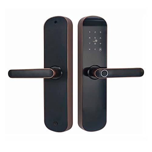 Cerradura de puerta inteligente WiFi Bluetooth Cerradura electrónica digital de huellas dactilares a prueba de agua con Google Home TTLOCK APP 18M (Color : Bronze, Size : 22X240 (5558))