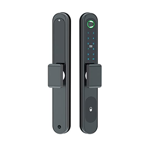 Inalámbrico Tuya Smart Bluetooth Inicio Apartamento Seguridad sin llave Huella digital Contraseña Cerradura de puerta con lector de tarjetas NFC (variante opcional) (Color : 6085 black)