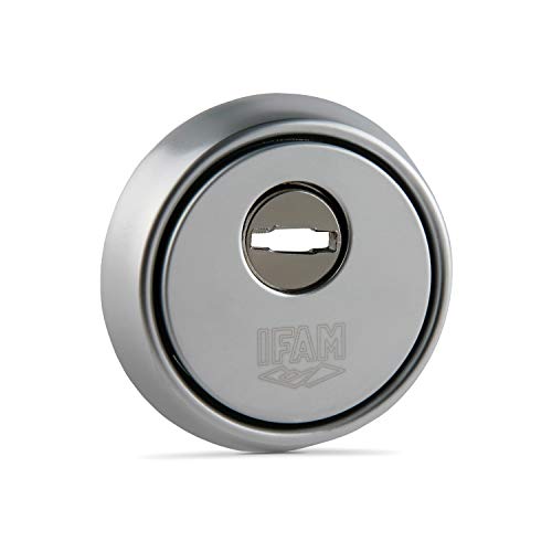 IFAM Escudo Cerraduras ES610, Sistema Protección Anti Mordaza y Anti, Placa de Acero, Color Cromo