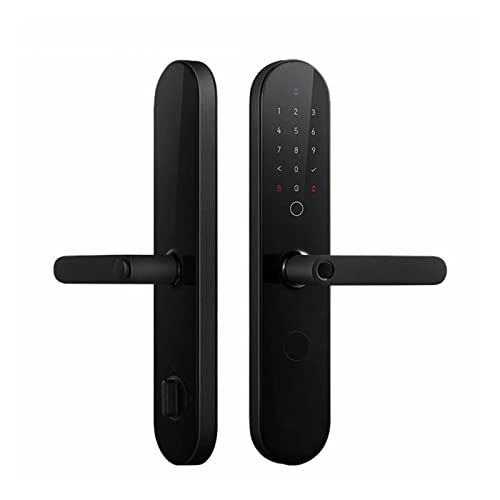 Cerradura de puerta inteligente Bluetooth 5.0, N100 N200 Huella digital Contraseña Bluetooth Clave NFC Un total de 7 métodos de desbloqueo.Compatible con Mi o Apple HomeKit Smart Home (Schwarz: Smart