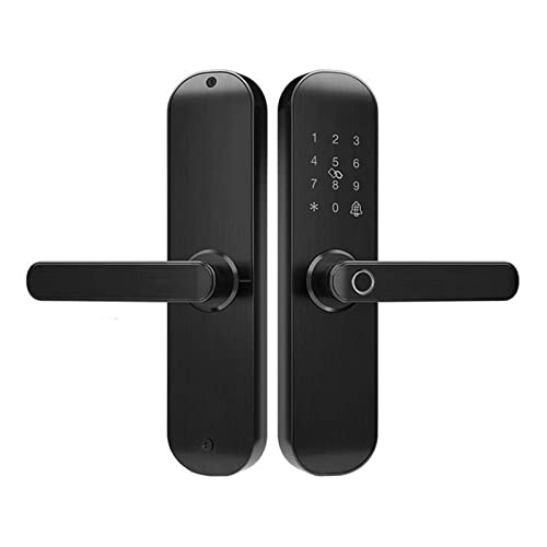 Cerradura de puerta inteligente WiFi Bluetooth Cerradura electrónica digital de huellas dactilares a prueba de agua con compatible con Alexa Google Home Compatible con la aplicación TTLOCK 18M (Color