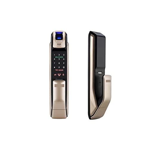 Compatible con SAMSUNG Fingerprint PUSH PULL Cerradura de puerta digital con WIFI Bluetooth App SHS-DP728 Versión en inglés Big Mortise AML340 (Color : 728 Coffe Pull)