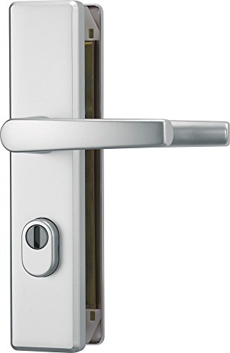 ABUS KLZS714 F1 EK 207310 - Blindaje para cerraduras de portal (con tirador, para ambas direcciones, aluminio, con protector de cilindro angular)