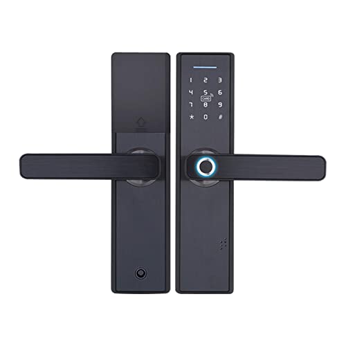 Cerradura inteligente eléctrica Bluetooth Tuya con aplicación/huella digital biométrica/tarjeta de proximidad/código de acceso temporal/contraseña/desbloqueo de llave ( Color : 22X190mm )