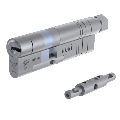 Nuki Universal Cylinder, Cilindro de Cierre para Nuki Smart Lock, Clase de Seguridad máxima SKG***, con función de Emergencia y Peligro, Juego de 5 Llaves, Accesorio para cerraduras electrónicas