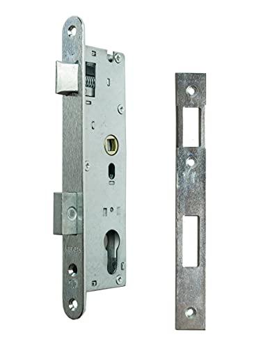 WDB Cerradura para marco tubular 34/72 para cajas de cerradura DIN izquierda/derecha, cerradura galvanizada para puerta, cerradura de puerta, cerradura universal