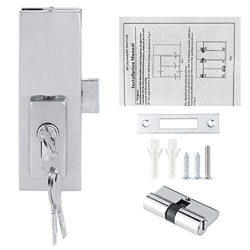 Cerradura de seguridad antirrobo para puerta de vidrio Cerradura de piso de acero inoxidable para puerta de vidrio sin marco pivotante Plata