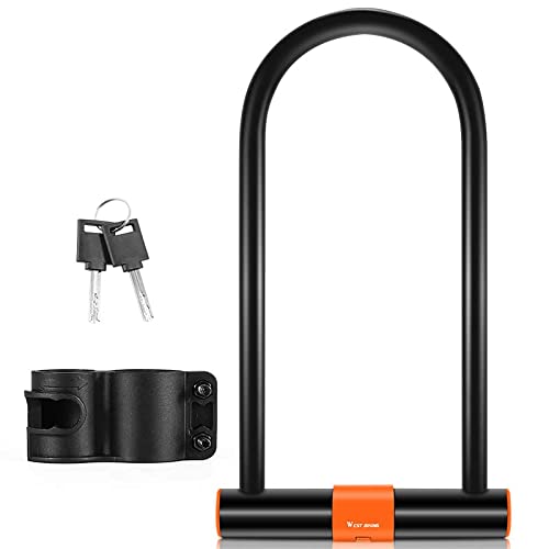 Mabe - Candado U-Lock para Bicicleta | Candado de Alta Seguridad | Acero al Carbono | Inoxidable y Duradero | Antirrobo en U Resistente al Agua y al Calor | Cerradura Oculta | Color naranja