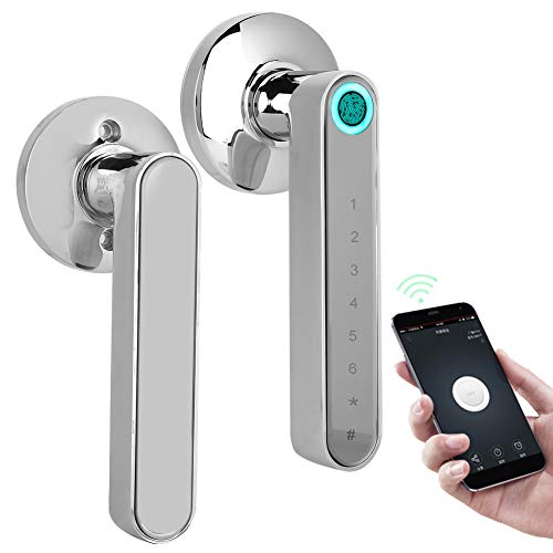 Cerraduras de puerta inteligentes, Cerradura de puerta con huella digital biométrica inteligente, Cerradura de puerta con Bluetooth sin llave(Cromo)