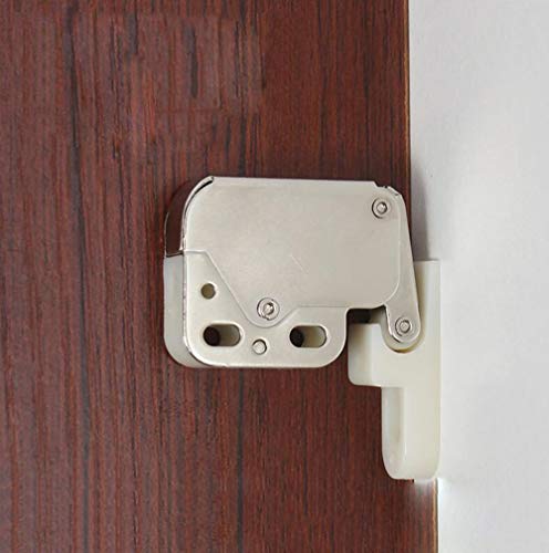 WANLIAN（Paquete de 4） Sistema automático de resorte a presión Cerradura táctil a presión Cerradura de punta pequeña Cerradura de seguridad para muebles de puerta de gabinete