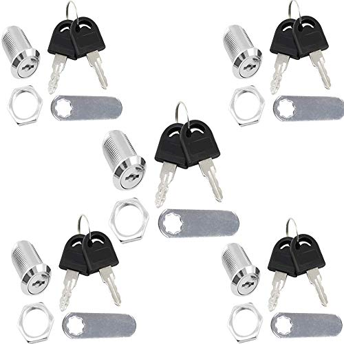 RUNCCI-YUN 5pcs Cerradura para buzón o taquilla, Cerrojo de Seguridad para Puerta de Armario, buzón, cajón, taquillas (20mm)