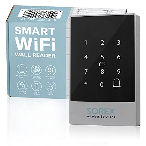 SOREX wireless Solutions Lector de pared SMART WiFi electrónico de control de acceso, control de acceso con RFID, apertura de código y celular, autorización de acceso del lector