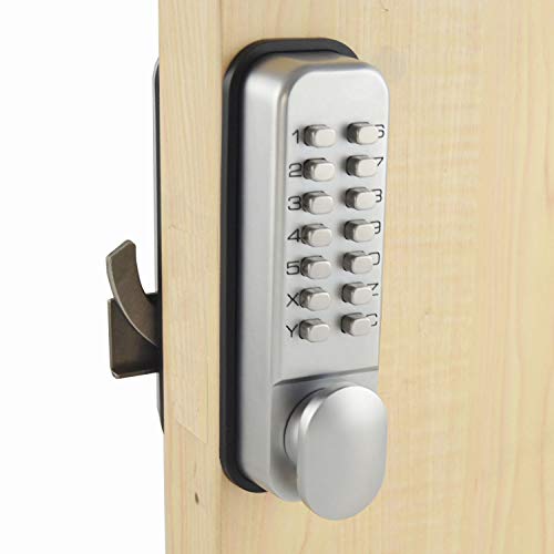 ShouSiFang Cerradura de puerta corredera digital con código fácil, Sin claves(plata)
