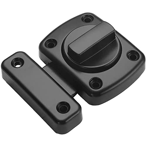 Litensh Pestillo giratorio para puerta de inodoro de baño, cerradura de puerta de acero inoxidable, pestillo deslizante de seguridad cepillado (negro, 55 mm)