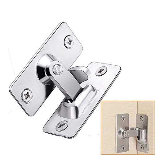 Tornillo de bloqueo de puerta de seguridad de acero inoxidable en ángulo recto de 90 grados, utilizado para valla de madera, puerta y ventana, cerradura de puerta corredera de seguridad (silver)