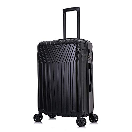 OM Home Maleta de Cabina 20” (55x37x20cm), Material ABS+PC, Cerradura TSA, Ruedas Silenciosas 360º Giratorias (Negro)