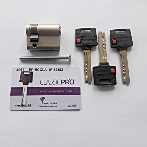 MUL-T-LOCK ClassicPro - Cerradura de seguridad (medio cilindro/cerradura de alta seguridad)