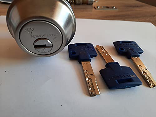 Mul-T-Lock Interactive+ Cronus - Perno muerto de cilindro único de alta seguridad con giro de pulgar 2-3/8 o 2-3/4 ajustable para puertas comerciales y residenciales de metal o madera